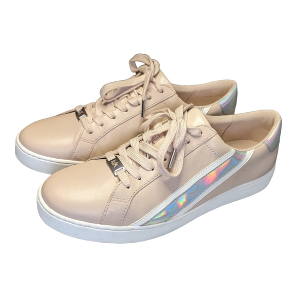 Michael Kors Shoes - Michael Kors Slade Soft Pink Iridescent Leather Low-Top Shoes Sneakers Size 11M